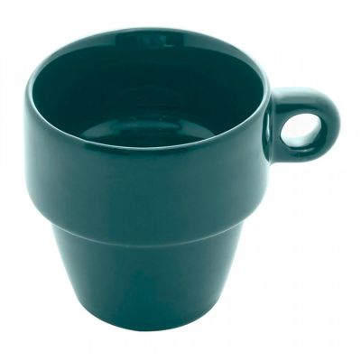Jogo De Xicara De Cafe Ceramica Empilhavel Verde 210ml C/3 Lyor Www