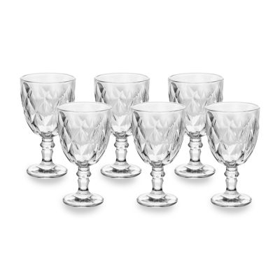 Jogo De Taca P/ Agua Diamond Vidro Cristal 325ml C/6 Lyor Www