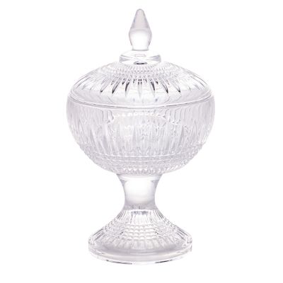 Pote De Vidro Bomboniere C/ Pe Cristal Queen 11x18cm Wolff