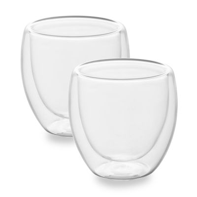 Jogo De Copos P/ Cafe Parede Dupla Modern Vidro Borossilicato 80ml C/2 Lyor Www
