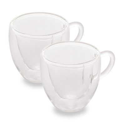 Jogo De Xicara P/café Parede Dupla Heart Vidro Borossilicato 80ml C/2 Lyor Www