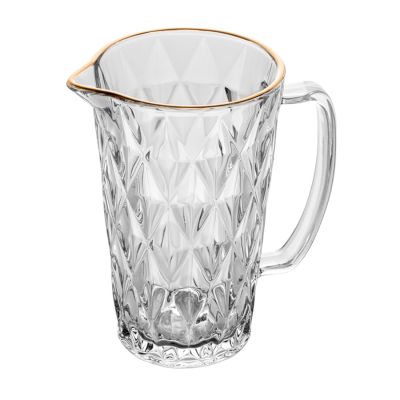 Jarra De Vidro Diamond Com Fio De Ouro Cristal 1l Lyor Www