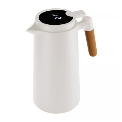 Garrafa Termica Com Cabo De Madeira E Termometro Branca 1l Lyor Www