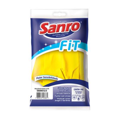 Luva Latex Multiuso Amarela Xg Sanro Fit (ca 50694)