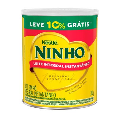Leite Em Po Instantaneo Lata Integral Ninho 380g 10% Gratis