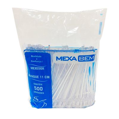 Mexedor Plastico Para Suco 11cm Mexa Bem Pct C/500un