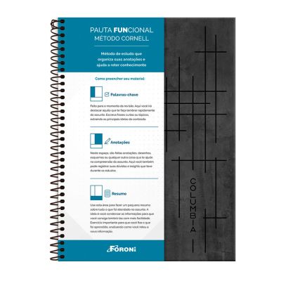 Caderno Capa Dura Funcional Columbia 6825 20 X 27,5cm 80 Fls Foroni