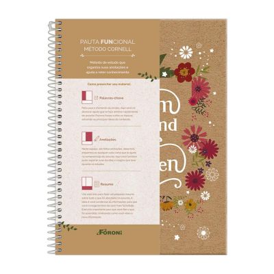 Caderno Capa Dura Kraft Art Funcional 6126 20 X 27,5cm 80 Fls Foroni