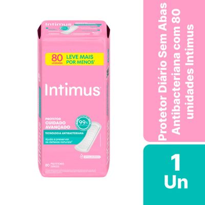 Protetor Diario Sem Abas Antibacteriana C/80 Intimus
