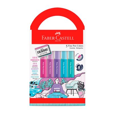 Caneta Hidrografica Fine Pen Relaxa E Reequilibra Fpb/es5rrzf Bls C/5 Faber-castell