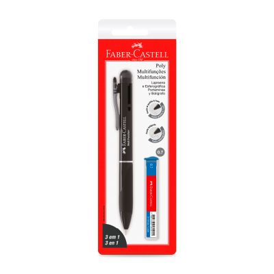 Lapiseira E Caneta Esferografica 0.7mm 3 Em 1 Preta Bls Faber-castell