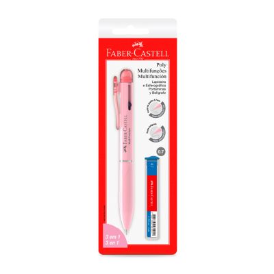 Lapiseira E Caneta Esferografica 0.7mm 3 Em 1 Rosa Bls C/1 Faber-castell