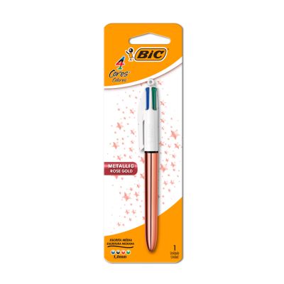 Caneta Esferografica 4 Cores 1.0mm Metallic Rose Gold Bls C/1 Bic
