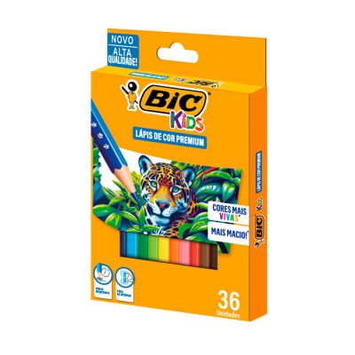 Lapis De Cor Premium 36 Cores Sextavado Bic