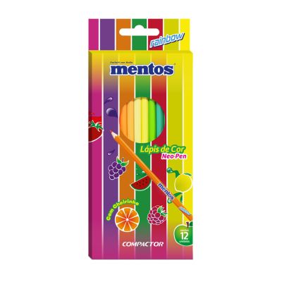 Lapis De Cor Mentos C/ 12 Cores Compactor