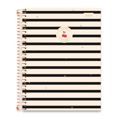 Caderno Universitario Capa Dura 1x1 80fls Cherry Lovers Cadersil