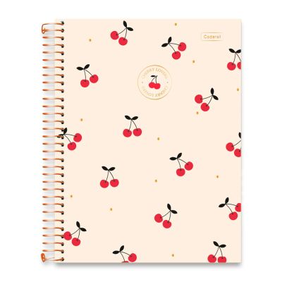 Caderno Universitario Capa Dura 10x1 160fls Cherry Lovers Cadersil