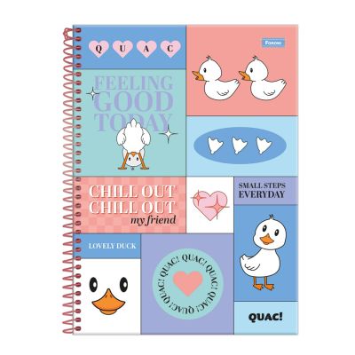 Caderno Universitario Capa Dura 1x1 80fls Quac! Foroni