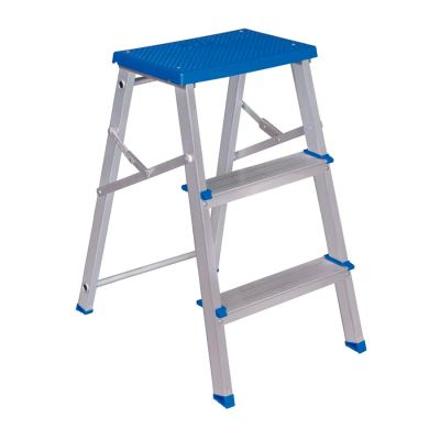 Escada Banqueta Aluminio C/3 Degraus 005107 Mor