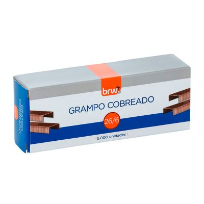 Grampo 26/6 Cobreado Cx C/ 5000 Brw