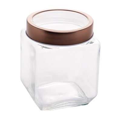 Porta Mantimentos Vidro Com Tampa De Metal/acrilico Rose 1,2l Gastro Lyor