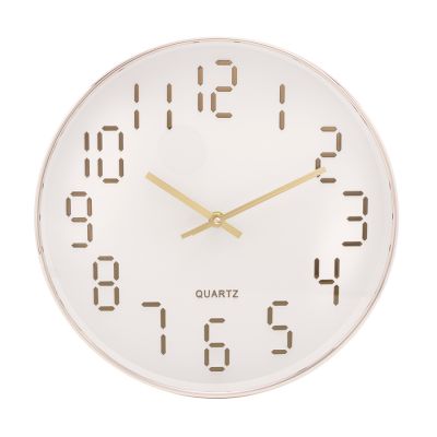 Relogio De Parede Plastico Quartz Branco/dourado 30,5 X 4cm Lyor Www