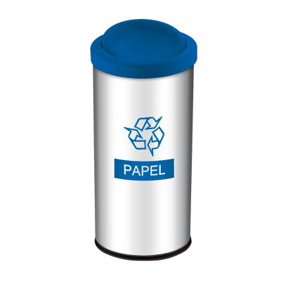 Cesto De Lixo C/tampa Basculante Coleta Seletiva Azul 40,5l Brinox