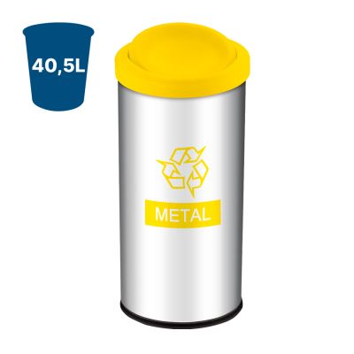 Cesto De Lixo C/tampa Basculante Coleta Seletiva Amarelo 40,5l Brinox