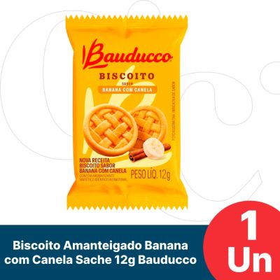 Biscoito Amanteigado Banana E Canela Sache 12g Bauducco
