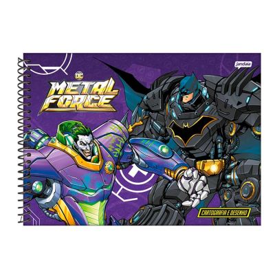 Caderno Desenho Espiral Capa Dura 80fls Liga Da Justica Jandaia