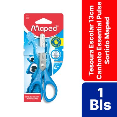 Tesoura Escolar 13cm Canhoto Essentials Pulse Sortido Bls C/1 464310 Maped