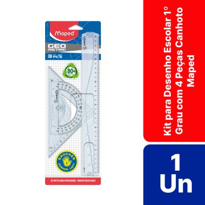 Conjunto P/ Desenho Escolar 1º Grau C/4 Peças Canhoto 897118 Maped