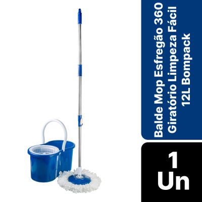 Balde Mop Esfregao 360 Giratorio Limpeza Facil 12l Bompack