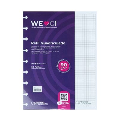 Refil Caderno Inteligente Quadriculado Medio 90g Cirm3005