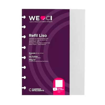 Refil Caderno Inteligente Liso Grande 90g Cirg4001