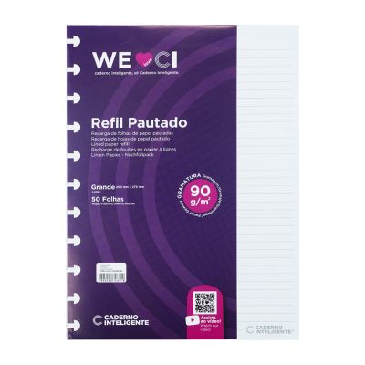 Refil Caderno Inteligente Pautado Grande 90g 50fls Cirg4003