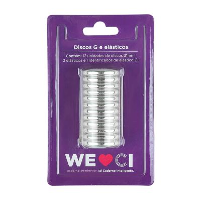 Discos + Elastico Caderno Inteligente G 31mm Prata Ci312010