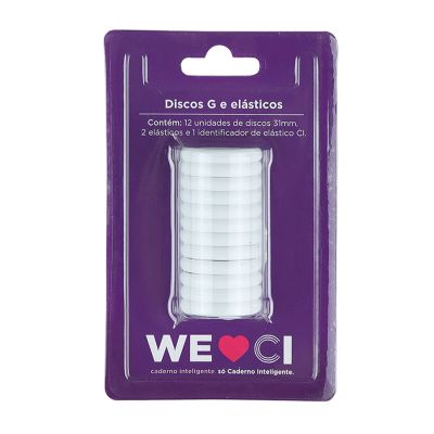 Discos + Elastico Caderno Inteligente G 31mm Branco Ci312001
