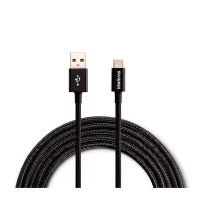 Cabo Para Smartphone Usb Para Usb-c 1,5m Nylon Preto Euac 15np Intelbras