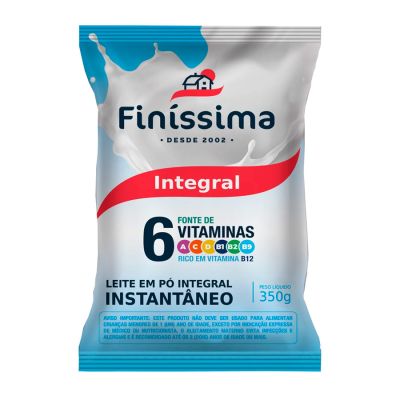 Leite Em Po Integral Instantaneo 350gr Finissima
