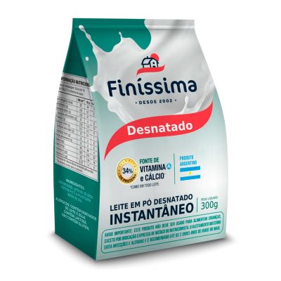 Leite Em Po Desnatado Instantaneo 300gr Finissima