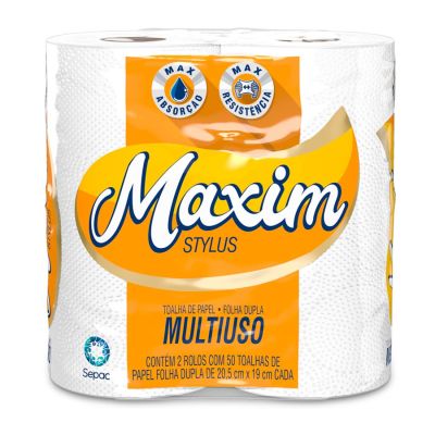 Papel Toalha Stylus 20,5 X 19cm C/2 Rolos Maxim