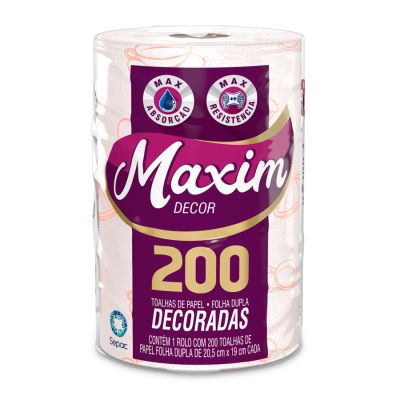 Papel Toalha Decor 20,5 X 19cm C/200 Folhas Maxim