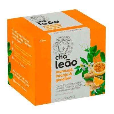 Cha Maracuja, Laranja E Gengibre C/10 Saquinhos Leao