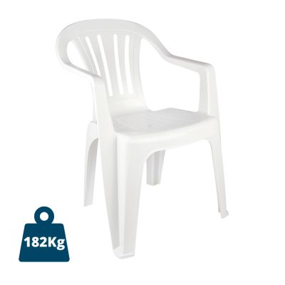 Cadeira Plastica C/ Bracos Branca Mor