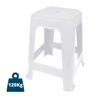 Banqueta Plastica Branca Mor