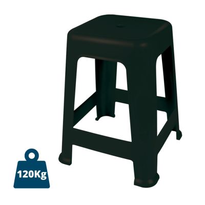 Banqueta Plastica Preta Mor