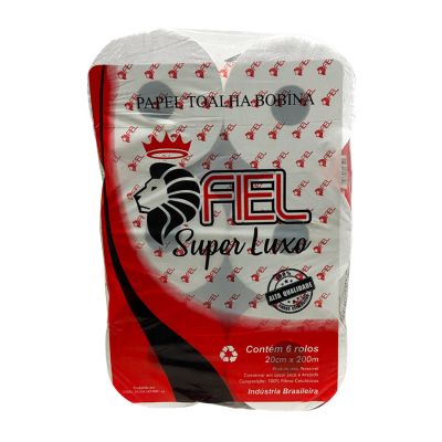 Papel Toalha Bobina Branco 20cm X 200m 28g Super Luxo Fiel