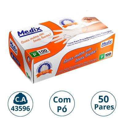 Luva Latex P/procedimento C/po Cx C/50 Pares P Medix (ca 43596)
