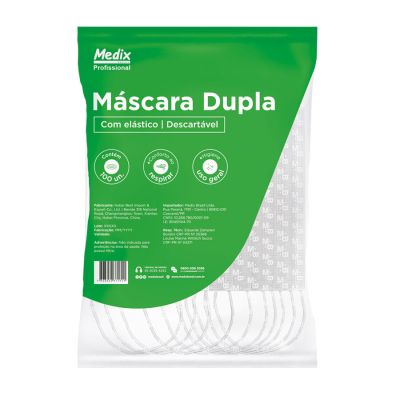 Mascara Descartavel Dupla C/elastico Branco Cx C/100 Un Medix